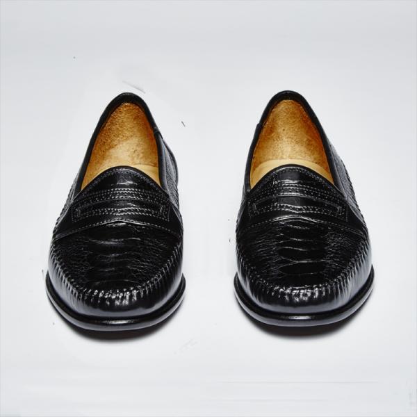 Zelli Milano Ostrich Leg / Nappa Slip-On Black