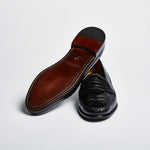 Zelli Milano Ostrich Leg / Nappa Slip-On Black