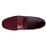 Zelli Monza Suede & Crocodile Driving Shoes Bordeaux (31-160-BDX)