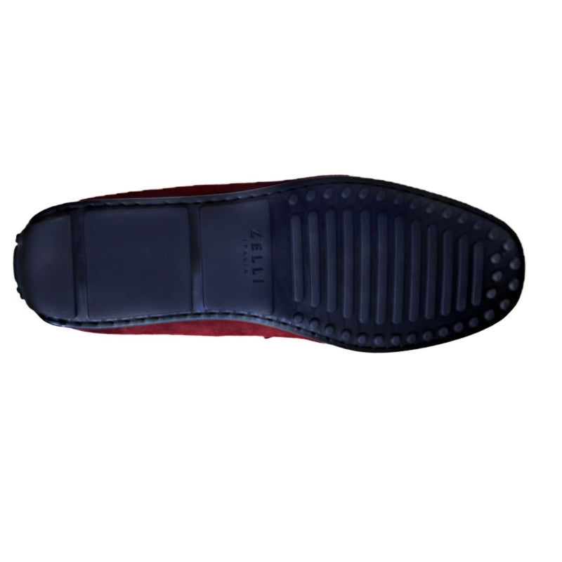 Zelli Monza Suede & Crocodile Driving Shoes Bordeaux (31-160-BDX)