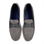 Zelli Monza Suede & Crocodile Driving Shoes Gray (31-160-GRY)