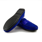 Zelli Monza Suede & Crocodile Driving Shoes Royal (31-160-BLU)