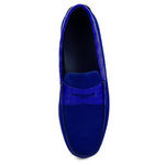 Zelli Monza Suede & Crocodile Driving Shoes Royal (31-160-BLU)