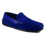 Zelli Monza Suede & Crocodile Driving Shoes Royal
