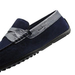 Zelli Monza Suede & Embossed Crocodile Driving Shoes Navy (31-161-NVY)