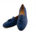 Zelli Naples Suede Tassel Loafers Blue Water (16-580-BLU)