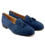 Zelli Naples Suede Tassel Loafers Blue Water (16-580-BLU)