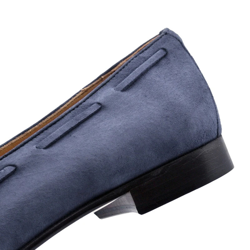 Zelli Naples Suede Tassel Loafers Blue Water (16-580-BLU)