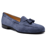 Zelli Naples Suede Tassel Loafers Blue Water