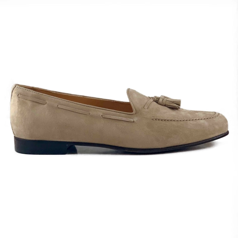Zelli Naples Suede Tassel Loafers Bone (16-580-BON)