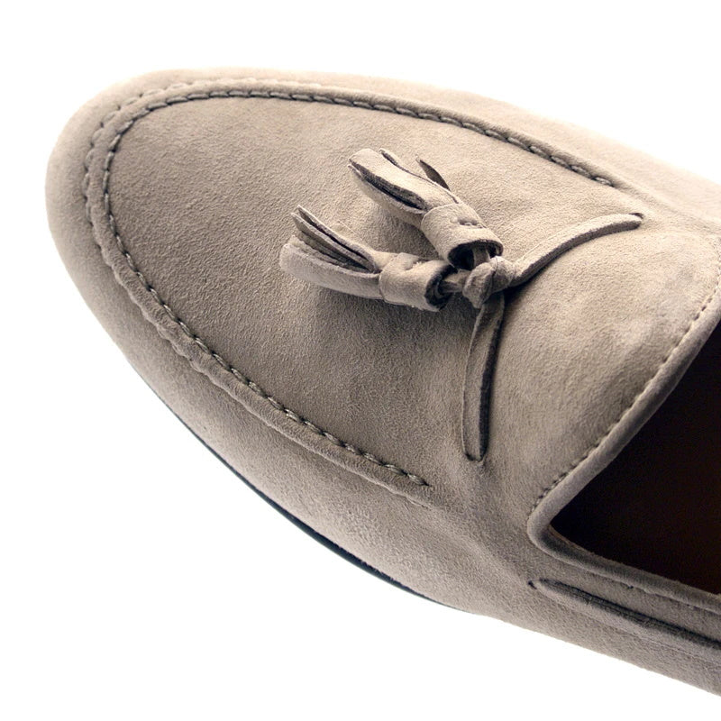 Zelli Naples Suede Tassel Loafers Bone (16-580-BON)