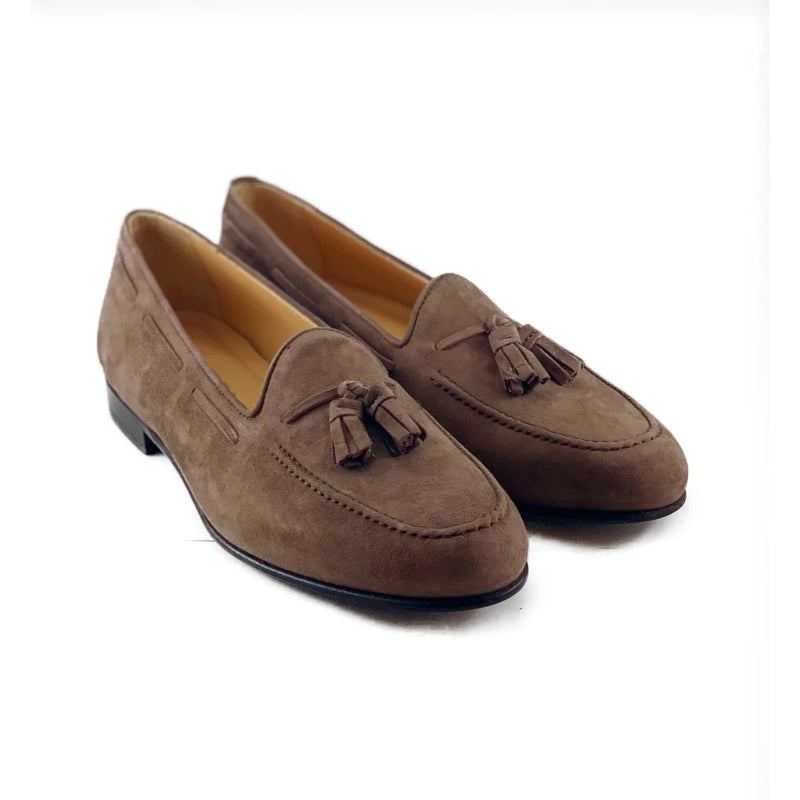 Zelli Naples Suede Tassel Loafers Mocha (16-580-MOC)