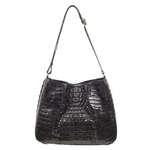 Zelli Nicki Genuine Crocodile Hobo Bag Black