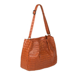 Zelli Nicki Genuine Crocodile Hobo Bag Cognac
