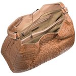 Zelli Nicki Genuine Crocodile Hobo Bag Natural