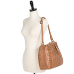 Zelli Nicki Genuine Crocodile Hobo Bag Natural
