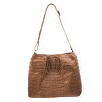 Zelli Nicki Genuine Crocodile Hobo Bag Natural