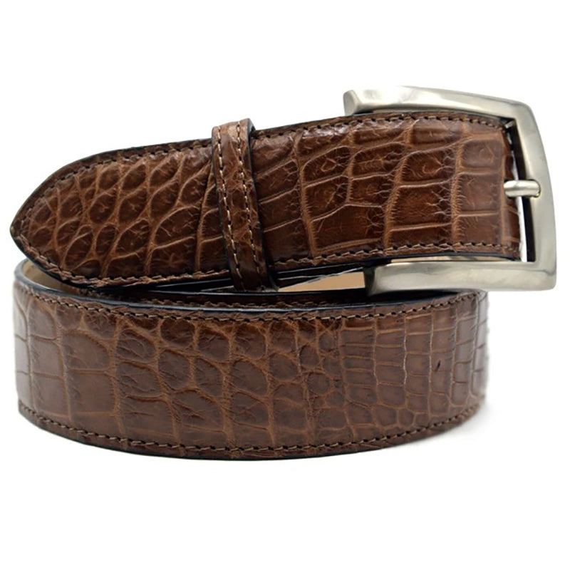 Zelli Nile Crocodile Belt Cognac