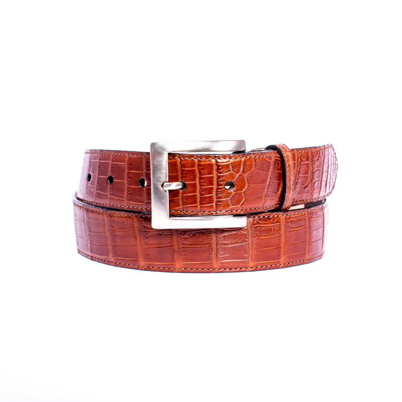 Zelli Nile Crocodile Belt Cognac