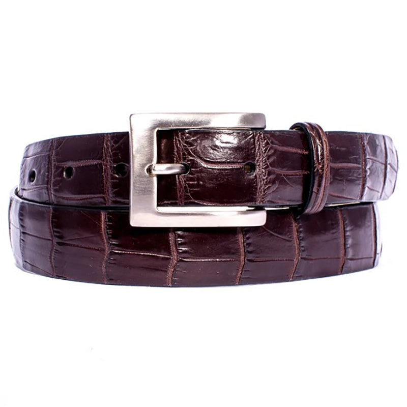 Zelli Nile Crocodile Belt Nicotine