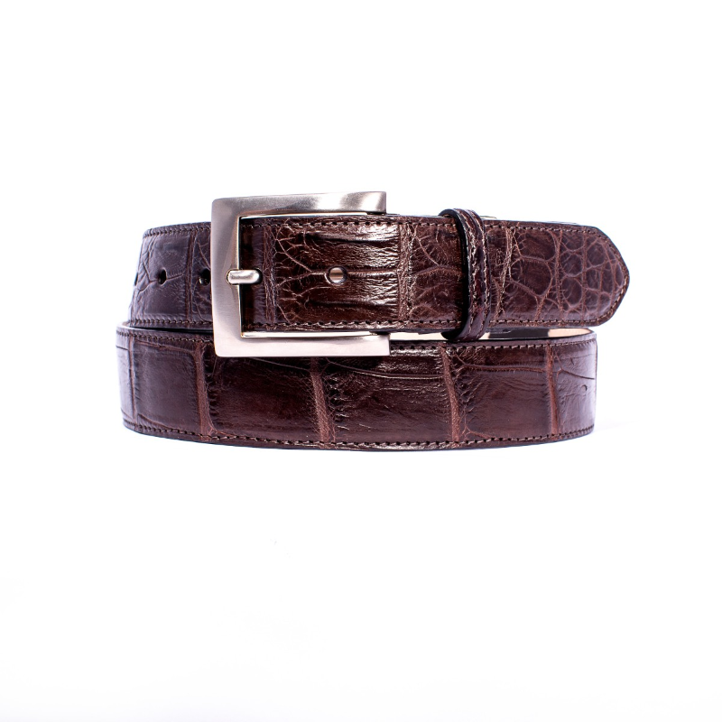 Zelli Nile Crocodile Belt Nicotine