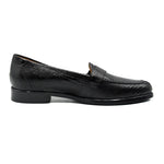 Zelli Orlando Lizard Monk Strap Shoes Black