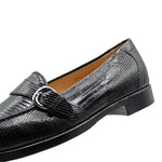 Zelli Orlando Lizard Monk Strap Shoes Black