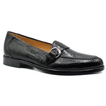 Zelli Orlando Lizard Monk Strap Shoes Black