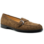 Zelli Orlando Ostrich Monk Strap Shoes Brown