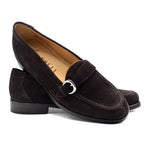 Zelli Orlando Suede Monk Strap Shoes Dark Brown