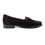 Zelli Orlando Suede Monk Strap Shoes Dark Brown