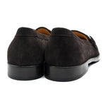 Zelli Orlando Suede Monk Strap Shoes Dark Brown
