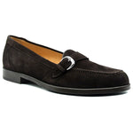 Zelli Orlando Suede Monk Strap Shoes Dark Brown