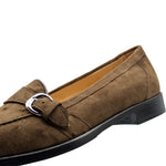 Zelli Orlando Ostrich Monk Strap Shoes Brown