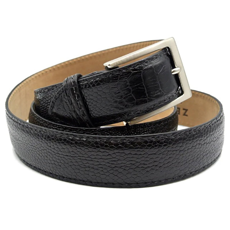 Zelli Ostrich Leg Belt Black