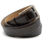 Zelli Ostrich Leg Belt Brown
