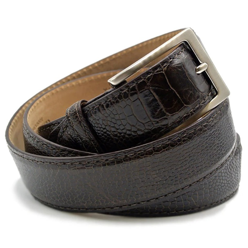 Zelli Ostrich Leg Belt Brown
