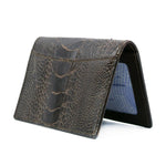 Zelli Ostrich Leg Card Case Brown