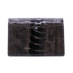 Zelli Ostrich Leg Card Case Brown