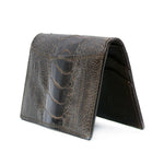 Zelli Ostrich Leg Card Case Brown