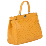 Zelli Paloma Genuine Ostrich Handbag Buttercup