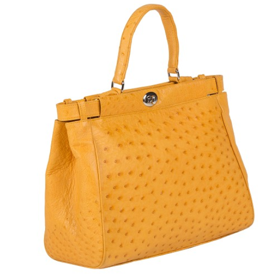 Zelli Paloma Genuine Ostrich Handbag Buttercup