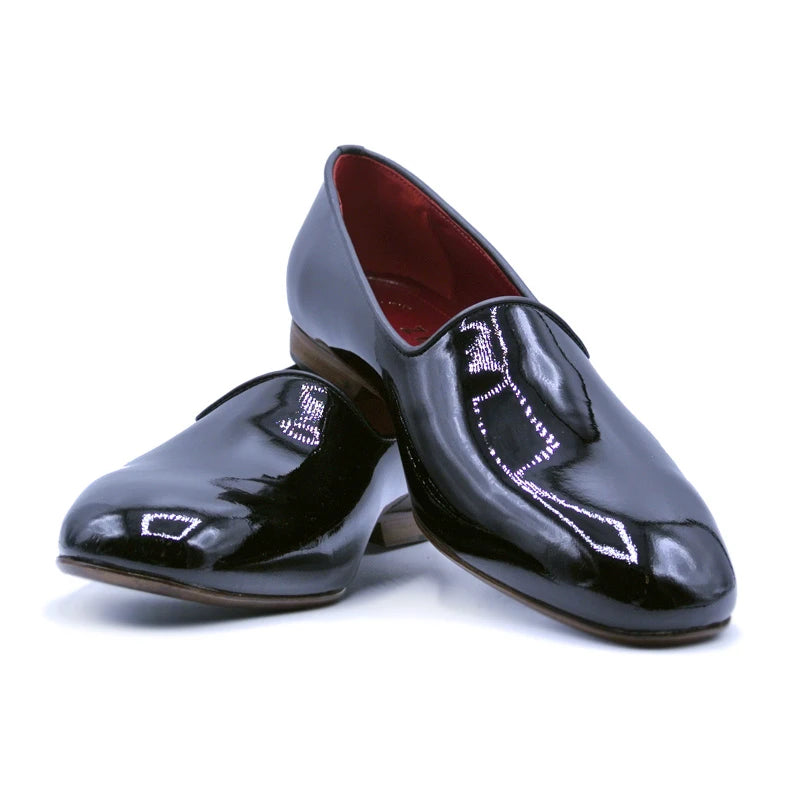 Zelli Patent Leather Tuxedo Shoes Black