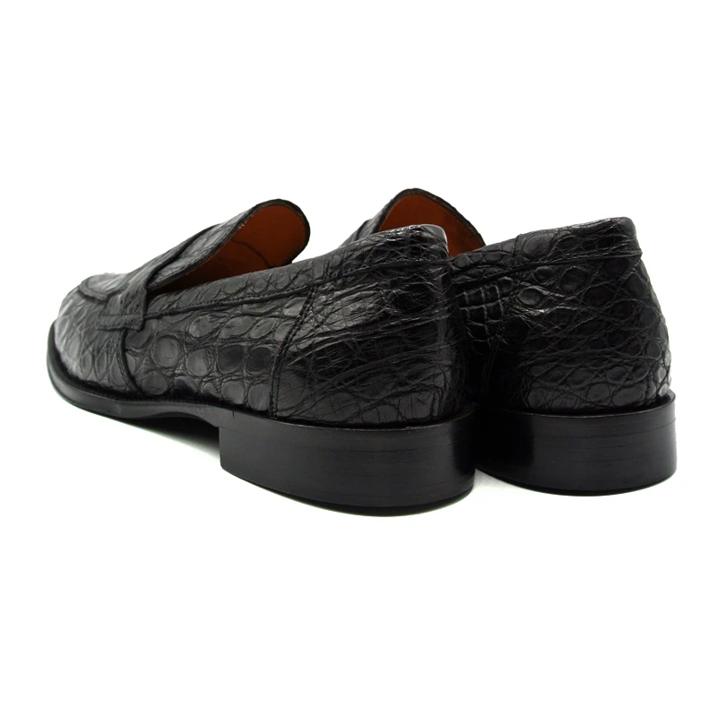 Zelli Remus Caiman Crocodile Loafers Black