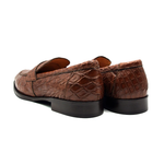Zelli Remus Caiman Crocodile Loafers Cognac Size 8