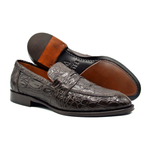 Zelli Remus Caiman Crocodile Loafers Nicotine