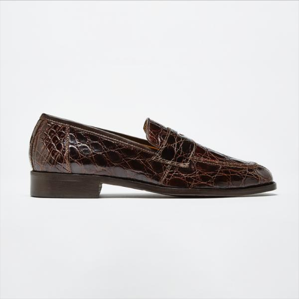 Zelli Renaissance Genuine Crocodile Slip-On Brown