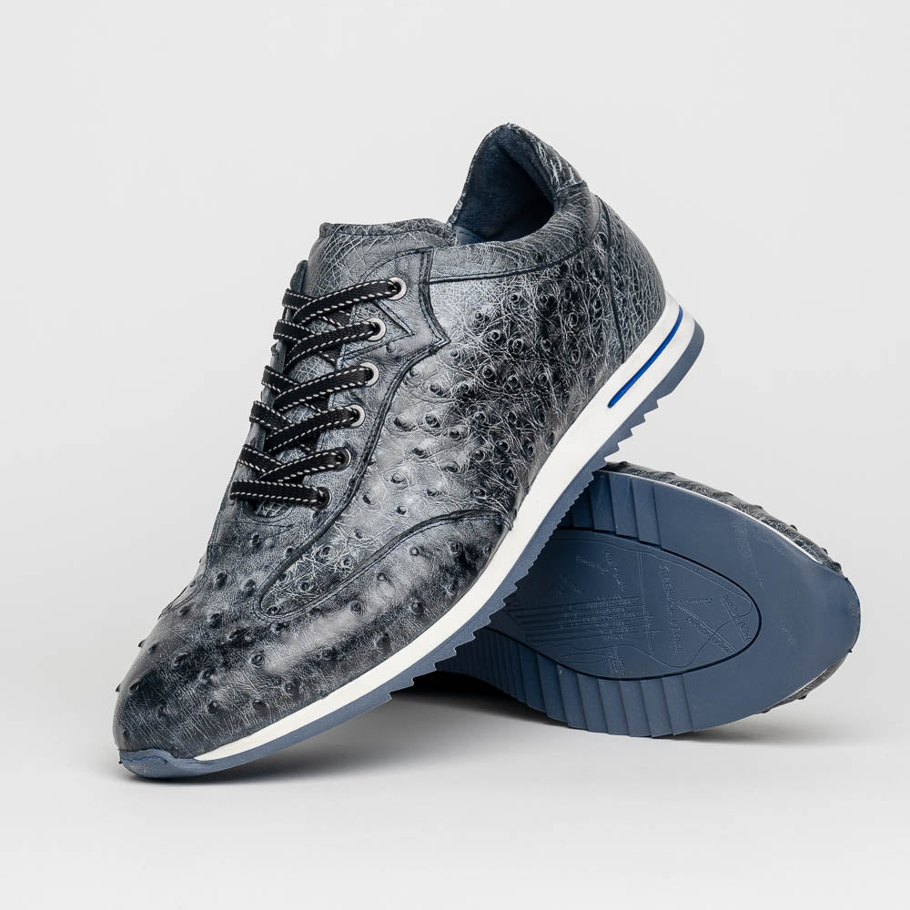Zelli Rio Ostrich Sneakers Faded Black (63-112-BLK)