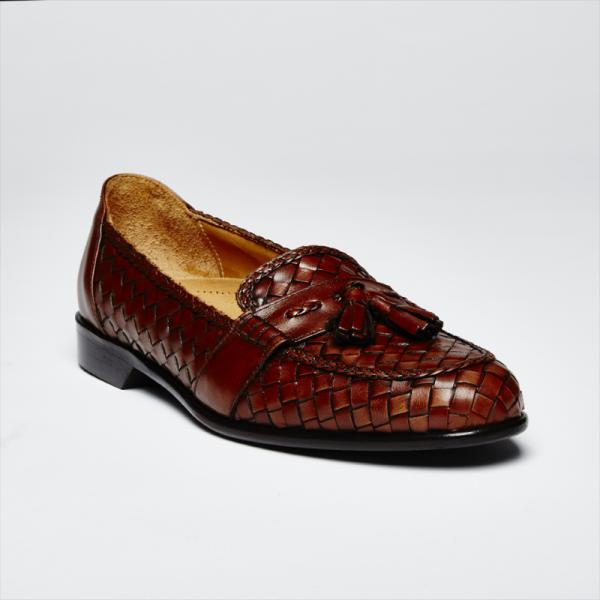 Zelli Tassel Loafers Woven Brown