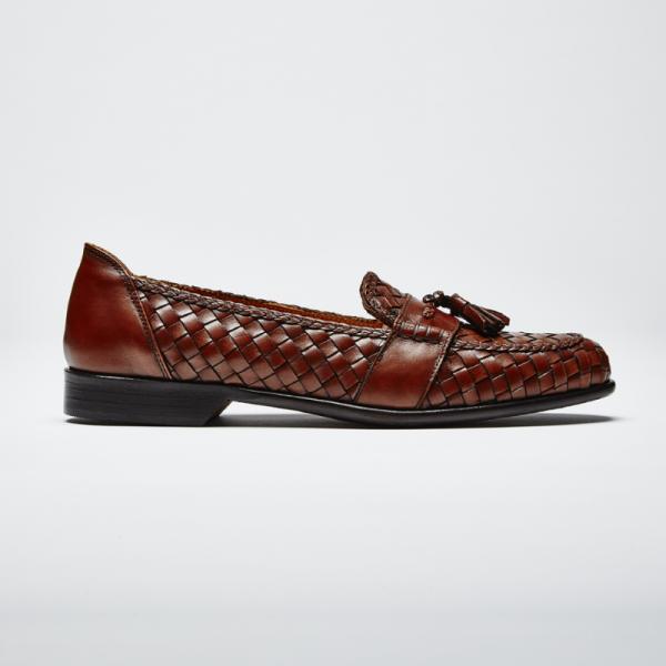 Zelli Tassel Loafers Woven Brown